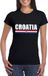 Bellatio Decorations Shoppartners Bv Kroatie supporters kleding t-shirt - voor dames - zwart - met vlag kleuren print - korte mouwen M