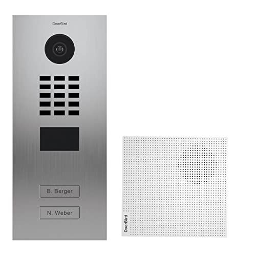 DoorBird D2102V + A1061W video-deurintercom IP 2 deurbel D2102V roestvrij staal + deurbel