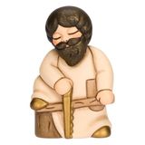 THUN Keramische timmerman, klassieke kerststal, beige | keramiek