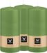 Wiedemann Cilinderkaars/stompkaars - 3x - lichtgroen - 15 x 7 cm - 63 branduren