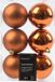 Decoris Kerstballen - 12 stuks - 8 cm - Koper/Cognac Bruin - Kunststof