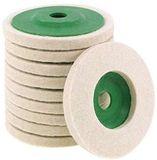 Merkloos / Sans marque Groen - 10-delige set polijstschijven van wolvilt voor haakse slijper, 10 cm/8 mm
