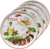 MamboCat Set van 4 pizzaborden Napoli Pizzafoods rood 33cm