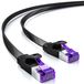 deleyCON 30 meter plat Cat7 netwerkkabel, RJ45, 10 Gbit/s LAN - Zwart