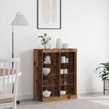 vidaXL - LED - Dressoir - Oud - hout - 81 - x - 37 - x - 100 - cm - Bewerkt - hout