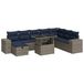 VidaXL Loungeset 9-delig met kussens, poly rotan, acacia, bruin