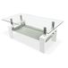 Homey Salontafel van glas, woonkamertafel of eetkamer, model Tango, hout, wit, 110 cm (B) x 55 cm (D) x 45 cm (H)