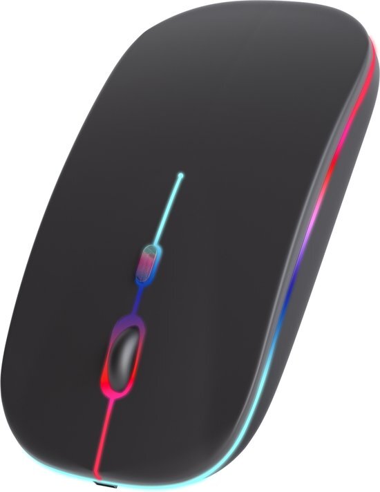 Nuvance Nuvance - Draadloze LED Bluetooth Muis - Ergonomisch - RGB - Laptop en Gaming - Draadloos - Zwart