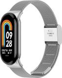 By Qubix - Milanese bandje - Zilver - Geschikt voor Xiaomi Smart Band 8 / 9 / 10