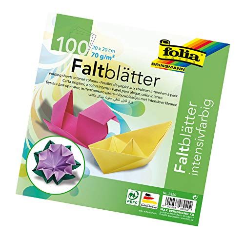 Folia 8920 vouwvellen - 20 x 20 cm - 100 vellen - 10 kleuren