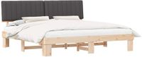 vidaXL Bedframe met Gevoerde Hoofdbord Donkergrijs 200 x 200 cm