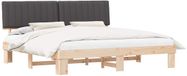 vidaXL Bedframe met Gevoerde Hoofdbord Donkergrijs 200 x 200 cm