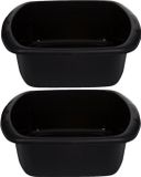 Whitefurze Bassin de lavage - 2x - 9 litres - noir