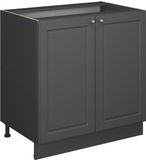 Vicco Keukenonderkast Fame-Line, Anthrazit-Gold landelijk/Antraciet, 80 cm marmer werkblad