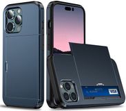 Selected by GSMpunt.nl Apple iPhone 15 Pro Hoesje met Slider Kaarthouder Back Cover Blauw