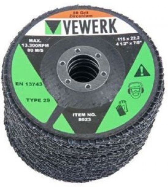 US.PRO tools by Bergen Lammelen schuurschijven K60 Zirconium 115 x 22,2 mm 10 stuks
