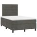 vidaXL Boxspringbed met matras, fluweel, donkergrijs, 140x200 cm