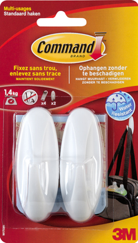 Command W17081 Universele haak - Wit - 2 stuks