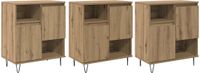 vidaXL Dressoir, 3 stuks, ambachtelijk eikenhout, 60 x 35 x 70 cm