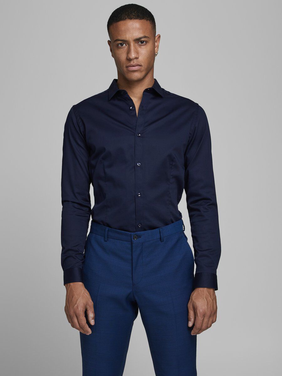 Jack & Jones Premium Parma Super Slim Fit Shirt - Men's - Size S - Navy