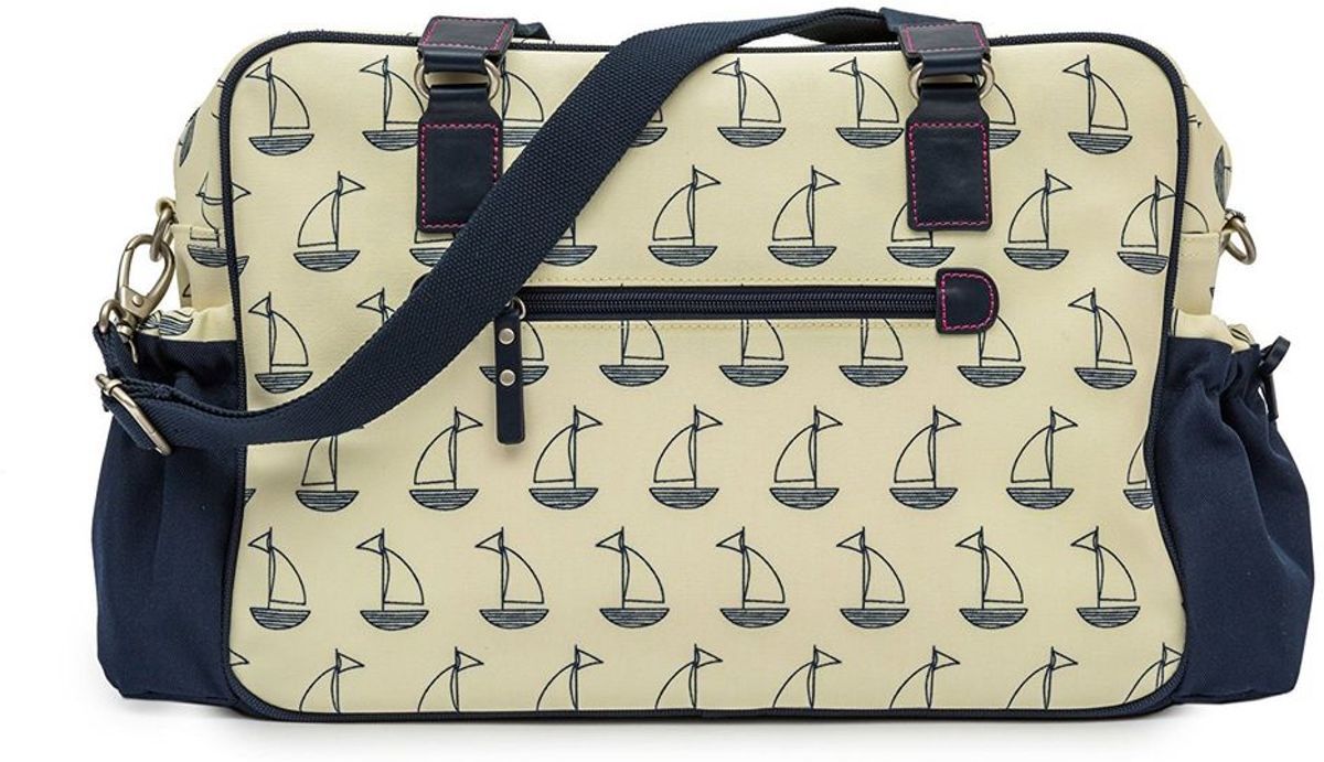 PINK LINING Not So Plain Jane - Navy & Cream Boats