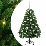 vidaXL Kunstkerstboom 120 cm 150 LED's Warmwit PVC en Staal Groen