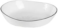 Broste Copenhagen Serveerschaal Porselein Wit met Zwarte Rand 18,2 x 20 x 4 cm