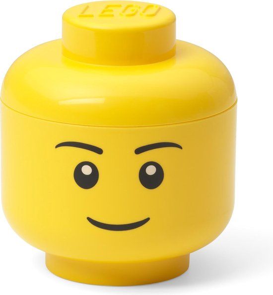 LEGO Opbergbox Hoofd Boy Mini - Geel - 1.2L