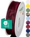 Halbach Seidenbänder Premium cadeaulint met draadrand, breedte 25 mm, lengte 25 m, Öko-Tex 100 gecertificeerd lint, taftband made in Germany, kleur: middernachtrood