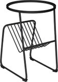 5Five Premium Zwarte Metalen Salontafel met Glazen Blad en Tijdschriftenrek