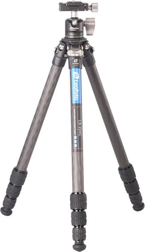 Leofoto Ranger RF-224C Carbon Statief met LH-25 Balhoofd - Zwart