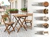 Prestige Home Living Outdoor Prestige Home Balkonset, 3-delig, van acaciahout, inklapbare tuinmeubelset met 1 tafel en 2 stoelen, ruimtebesparende balkonmeubels voor balkon, terras, tuin en camping, natuur