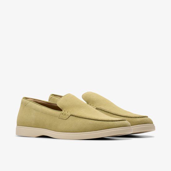 Clarks Shoes Torford Easy Loafers Sage Suede EU 42.5 Mannen