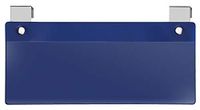VELOFLEX - Etikettenhouder voor kleine ladingdragers van hard PVC, blauw | Met 2 metalen haken, scanbare harde PVC-folie, vouwbreedte 15 mm, 10 stuks, formaat 212 x 80 mm