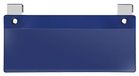 VELOFLEX - Etikettenhouder voor kleine ladingdragers van hard PVC, blauw | Met 2 metalen haken, scanbare harde PVC-folie, vouwbreedte 15 mm, 10 stuks, formaat 212 x 80 mm