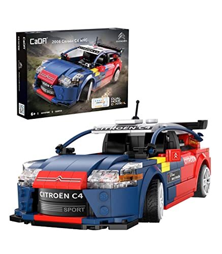 DQB DeQUBE Elke bricks - Citroën C4 WRC (Sebastian LOEB) - bouwpakket - met R/C en app-besturing - officieel Citroen product - 329 delen - + 6 jaar - schaal 1:18 (DEQUBE 927DE51078)