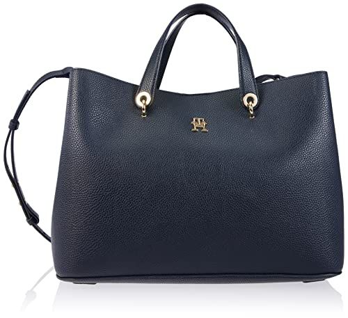 Tommy Hilfiger Dames Th Emblem Satchel - Ruimte Blauw - One Size