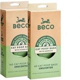 BecoPets Beco Cat Poop Bags - Unscented - 140 stuks