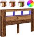 vidaXL Hoofdeinde met LED 160x18,5x103,5 cm bewerkt hout oud hout