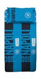 hermet SSC Napoli Beddengoedset voor Frans bed, katoen, 100% katoen, hoeslaken + kussensloop, officieel product