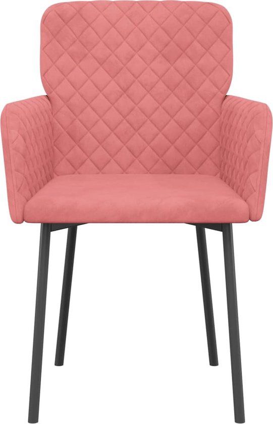 vidaXL Eetkamerstoelen 2 stuks fluweel roze