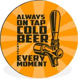 Merkloos / Sans marque WallCircle Wandcirkel Muurcirkel Mancave Bier Biertap Vintage Aluminium Dibond 140x140 cm Binnen en Buiten