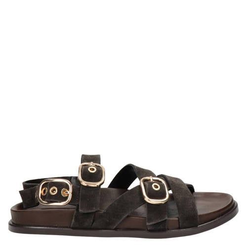 Nelson suède sandalen bruin