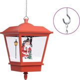 vidaXL Kersthanglamp met LED-lamp en kerstman - 27x27x45 cm - Rood