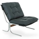 SEEDWAVE Loungestoel van kunstleer met verchroomd frame