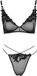 Cottelli Lingerie Set met Ruches en Bandjes - Zwart - Maat XL