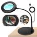 Loupe avec grossissement 10x, éclairage LED et support, 5 modes de couleur, dimmable