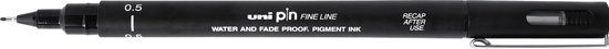 uni-ball Uni Uni-Pin Fine Liner - 0.5mm EF (Extra Fijn) Blauwe inkt Kunststof Schets pen