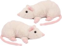 PIA Soft Toys Pia Toys Knuffeldier Muizen - 2x - wit - 18 cm