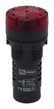 Volledig RS PRO Volledig controlelampje met LED-sirene, rood, 230 V AC, Ø uitsparing 22 mm, IP30